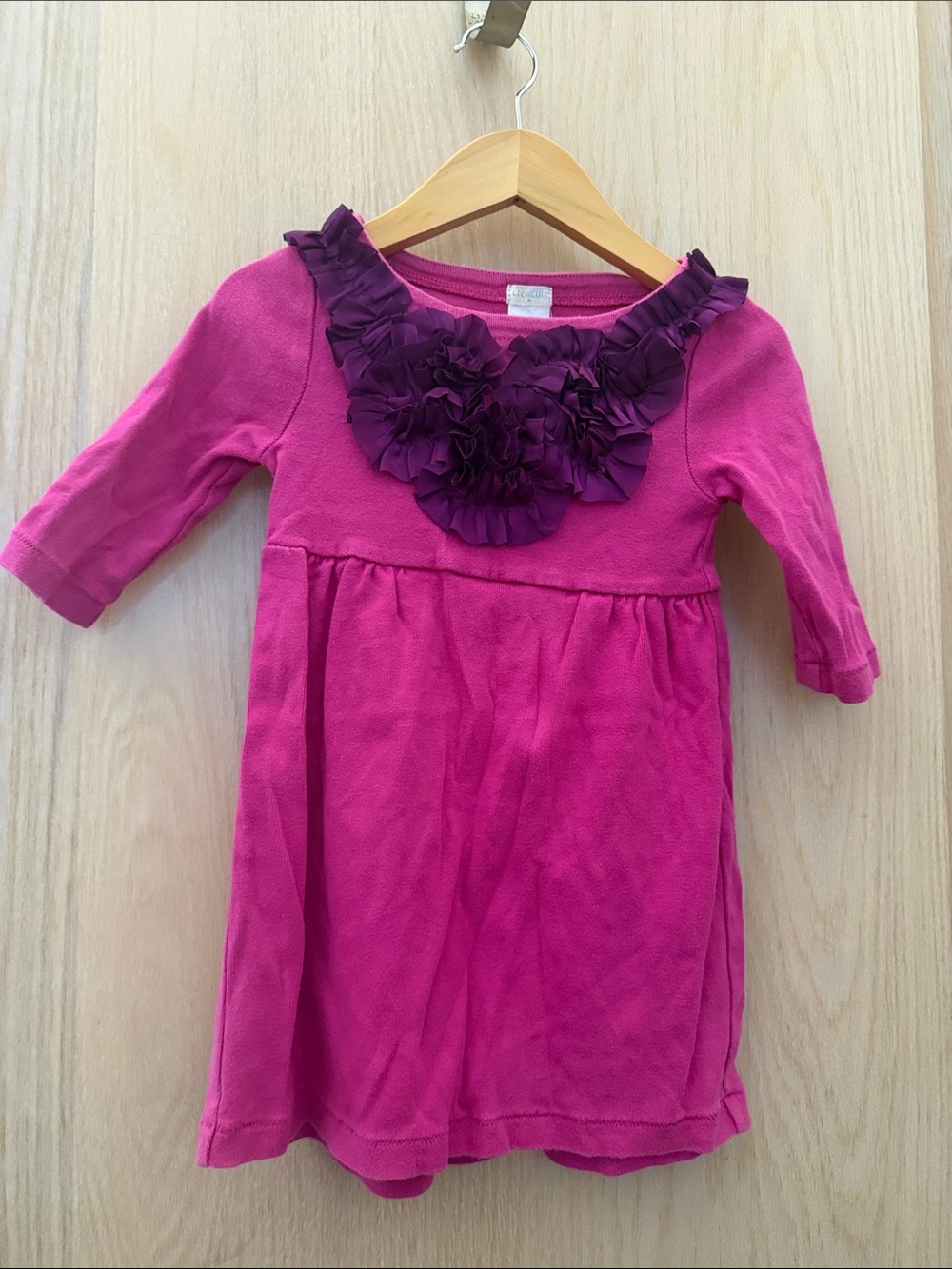 Crewcuts Pink Dress with Purple Floral Ruffle